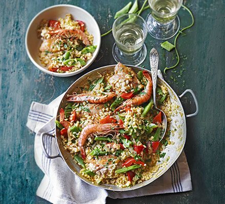 https://www.pontalo.net - Runner bean & prawn paella