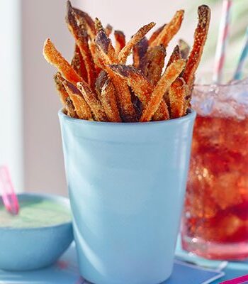 https://www.pontalo.net - Polenta sweet potato fries with herby dip