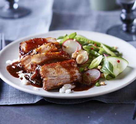 https://www.pontalo.net - Sticky pork belly with Vietnamese-style salad & smashed peanuts