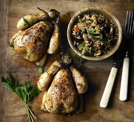 https://www.pontalo.net - Lebanese poussin with spiced aubergine pilaf