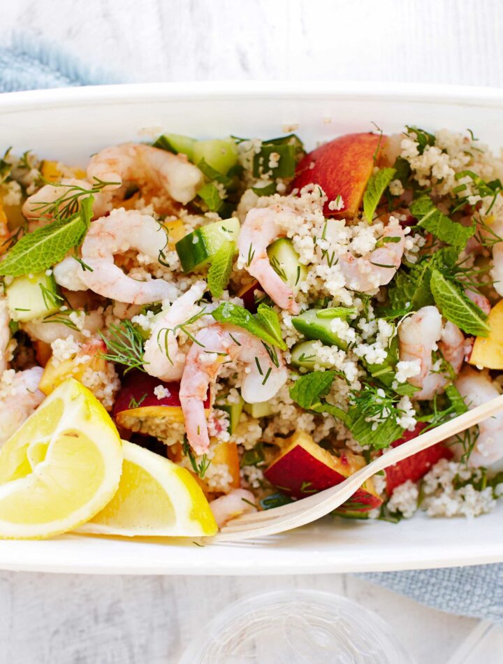 https://www.pontalo.net - Barley couscous & prawn tabbouleh