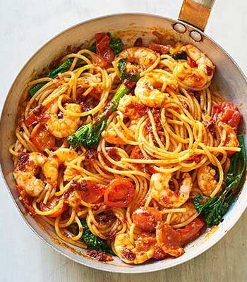 https://www.pontalo.net - Prawn & harissa spaghetti