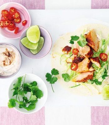 https://www.pontalo.net - Grilled salmon tacos with chipotle lime yogurt