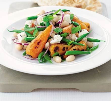 https://www.pontalo.net - Roast carrot & bean salad with feta