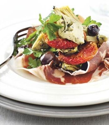 https://www.pontalo.net - Slow-roast tomatoes with Iberico ham & artichokes