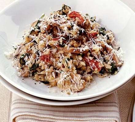 https://www.pontalo.net - Mushroom & spinach risotto