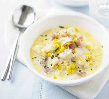 https://www.pontalo.net - Sweetcorn & smoked haddock chowder