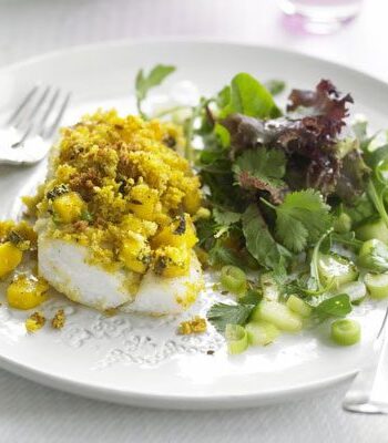 https://www.pontalo.net - Baked fish with mint & mango relish