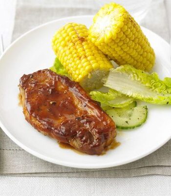 https://www.pontalo.net - BBQ pork steaks with smoky corn