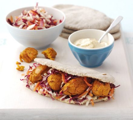 https://www.pontalo.net - Sweet potato falafels with coleslaw