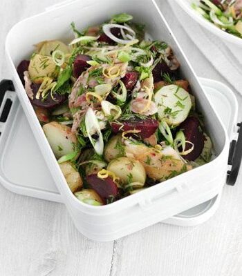 https://www.pontalo.net - Mackerel & potato salad with lemon caraway dressing