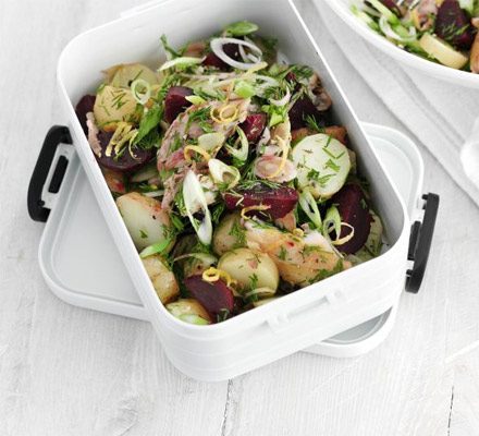 https://www.pontalo.net - Mackerel & potato salad with lemon caraway dressing