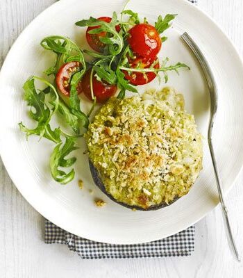 https://www.pontalo.net - Crunchy pesto & mozzarella baked mushrooms