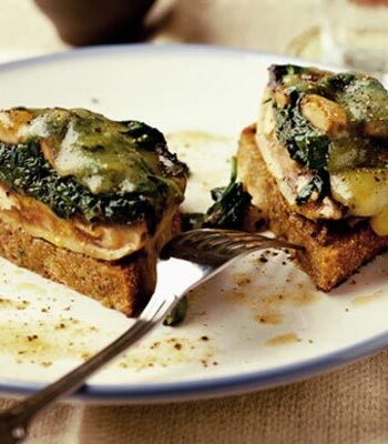 https://www.pontalo.net - Cheesy stuffed mushrooms on toast