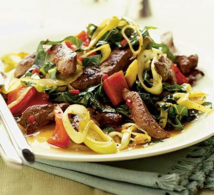 https://www.pontalo.net - Liver & red pepper stir-fry