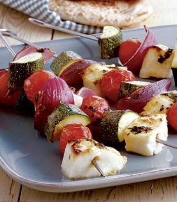 https://www.pontalo.net - Halloumi kebabs with thyme & lemon baste