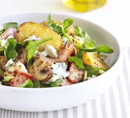 https://www.pontalo.net - Warm new potato salad with bacon & blue cheese