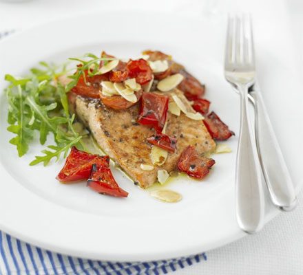 https://www.pontalo.net - Trout with almonds & red peppers