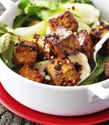 https://www.pontalo.net - Marinated tofu with pak choi