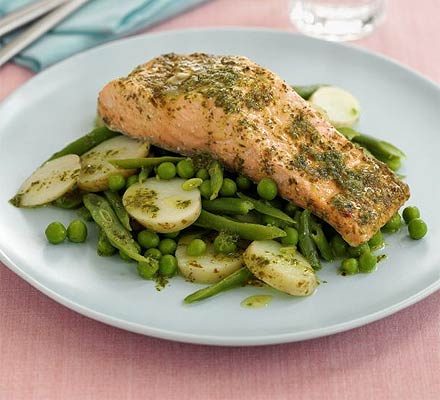 https://www.pontalo.net - Spring salmon with minty veg