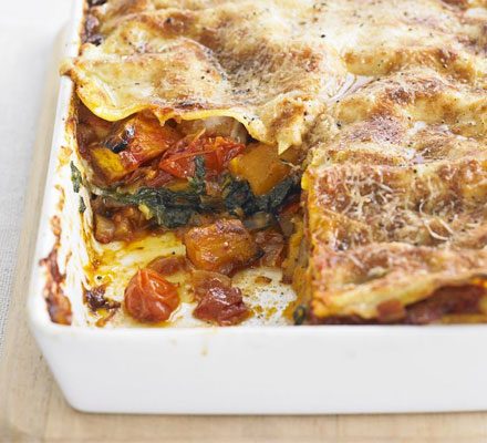 https://www.pontalo.net - Roast pumpkin & spinach lasagne