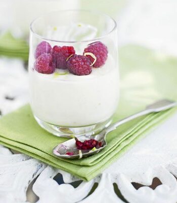 https://www.pontalo.net - Lime possets with raspberries