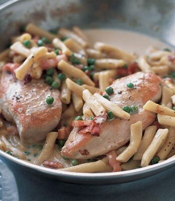 https://www.pontalo.net - Chicken with creamy bacon penne