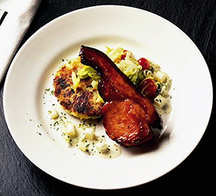 https://www.pontalo.net - Loin of bacon with colcannon butter sauce