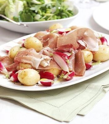 https://www.pontalo.net - New potatoes with radishes & cured ham