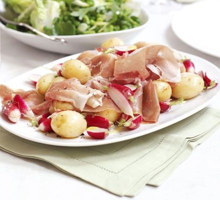 https://www.pontalo.net - New potatoes with radishes & cured ham