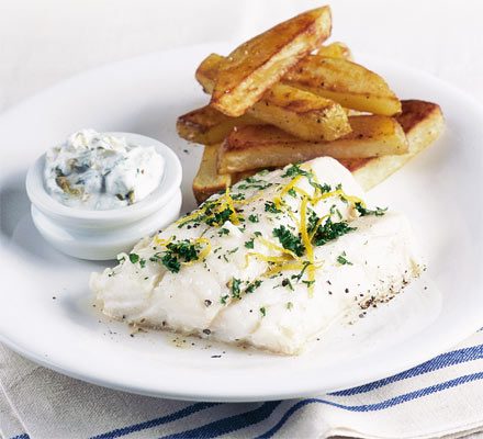 https://www.pontalo.net - Healthy fish & chips with tartare sauce