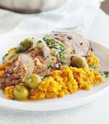 https://www.pontalo.net - Moroccan chicken with sweet potato mash