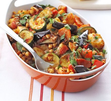 https://www.pontalo.net - Roast summer vegetables & chickpeas