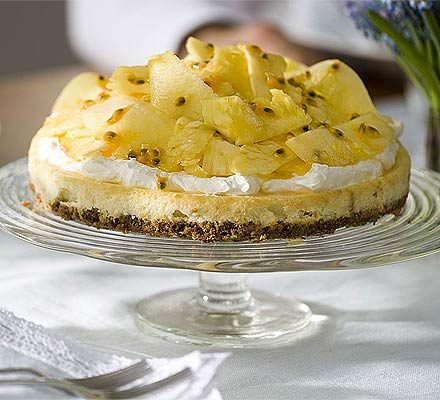 https://www.pontalo.net - Pineapple & passion fruit cheesecake