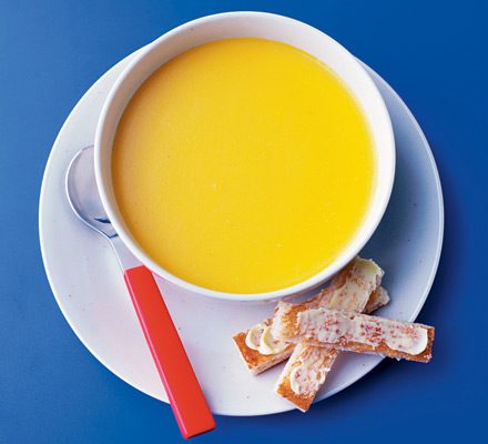 https://www.pontalo.net - Carrot & cheddar soup with toast soldiers