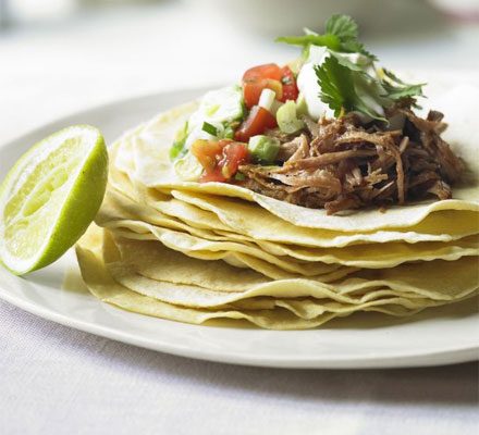 https://www.pontalo.net - Cornmeal pancakes with spiced pork & avocado salsa