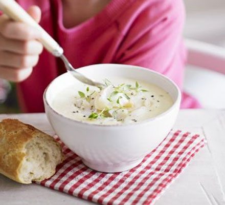 https://www.pontalo.net - Silky celeriac soup with smoked haddock