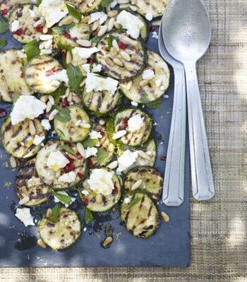 https://www.pontalo.net - Griddled courgettes with pine nuts & feta