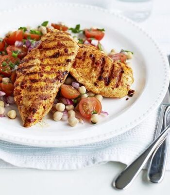 https://www.pontalo.net - Harissa chicken with chickpea salad