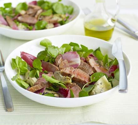 https://www.pontalo.net - Lamb steaks with artichoke salad