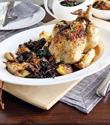 https://www.pontalo.net - Roast chicken with wild mushrooms & garlic butter