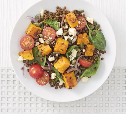 https://www.pontalo.net - Warm roasted squash and puy lentil salad