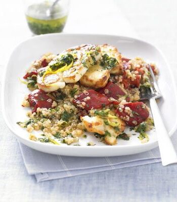 https://www.pontalo.net - Quinoa salad with grilled halloumi