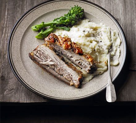 https://www.pontalo.net - Slow-roast pork belly with celeriac & pear mash