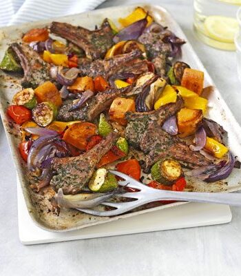 https://www.pontalo.net - Herbed lamb cutlets with roasted vegetables