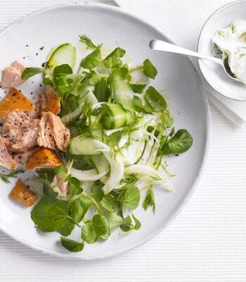 https://www.pontalo.net - Hot smoked salmon with fennel salad & lemon mayo