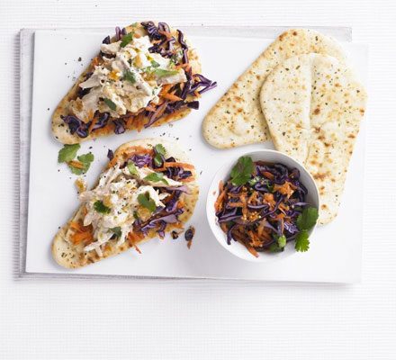 https://www.pontalo.net - Coronation chicken naans with Indian slaw