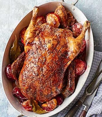 https://www.pontalo.net - Roast spiced duck with plums