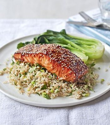 https://www.pontalo.net - Sticky teriyaki salmon rice