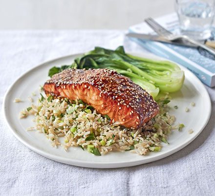 https://www.pontalo.net - Sticky teriyaki salmon rice